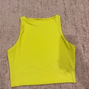 Bright Yellow Sleeveless Crop Top